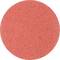 Okrągły, płaski papier ścierny z czerwoną, ziarnistą powierzchnią.