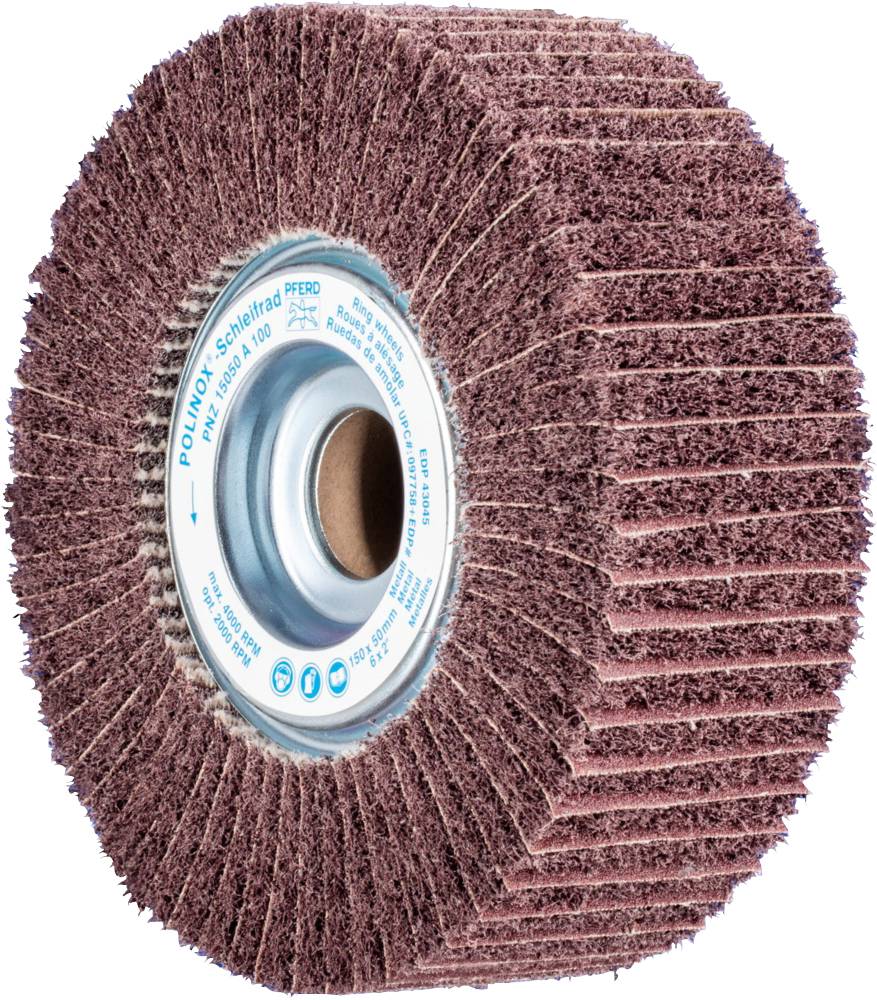 PFERD TOOLS 44645111 Шліфувальний диск з нетканого матеріалу POLINOX PNZ Ø 150 x 50 мм, отвір Ø 254 мм, A 100 для тонкого шліфуван