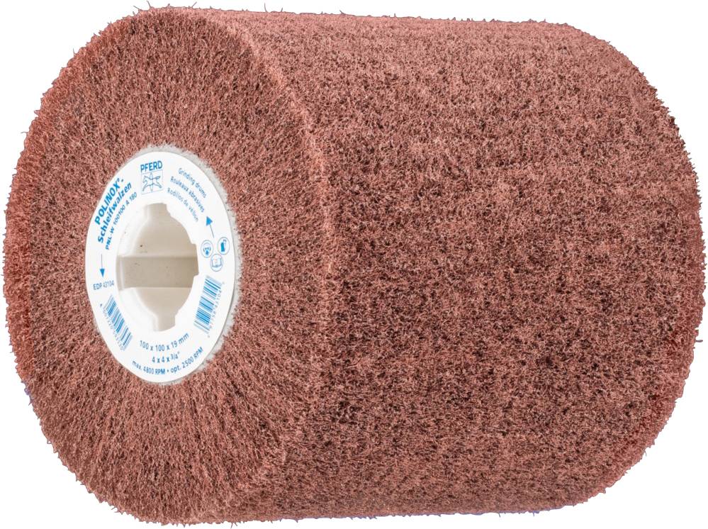 PFERD TOOLS 44641018 Шліфувальний циліндр з нетканого матеріалу POLINOX PNL Ø 100 x 100 мм, шліц 19 мм A 180 для тонкого шліфуванн