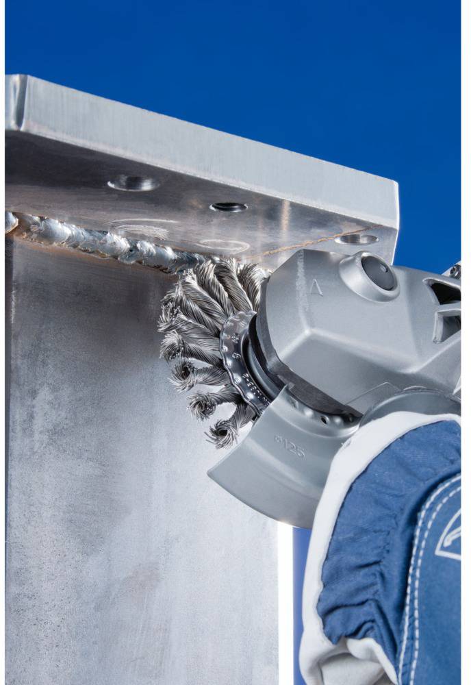 PFERD TOOLS COMBITWIST Щітка кругла з вузлуватим лезом RBG Ø 125 x 12 мм Сталевий дріт M14 Ø 0.50 для кутової шліфувальної машини 