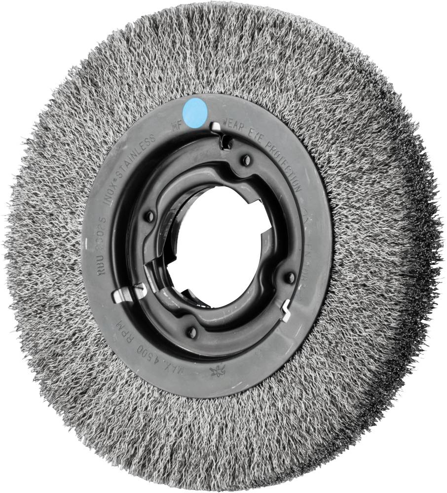 PFERD TOOLS Широка кругла щітка, без клею, RBU Ø 200 x 25 мм, змінний отвір, дріт з нержавіючої сталі Ø 0,30 для шліфувальної маши