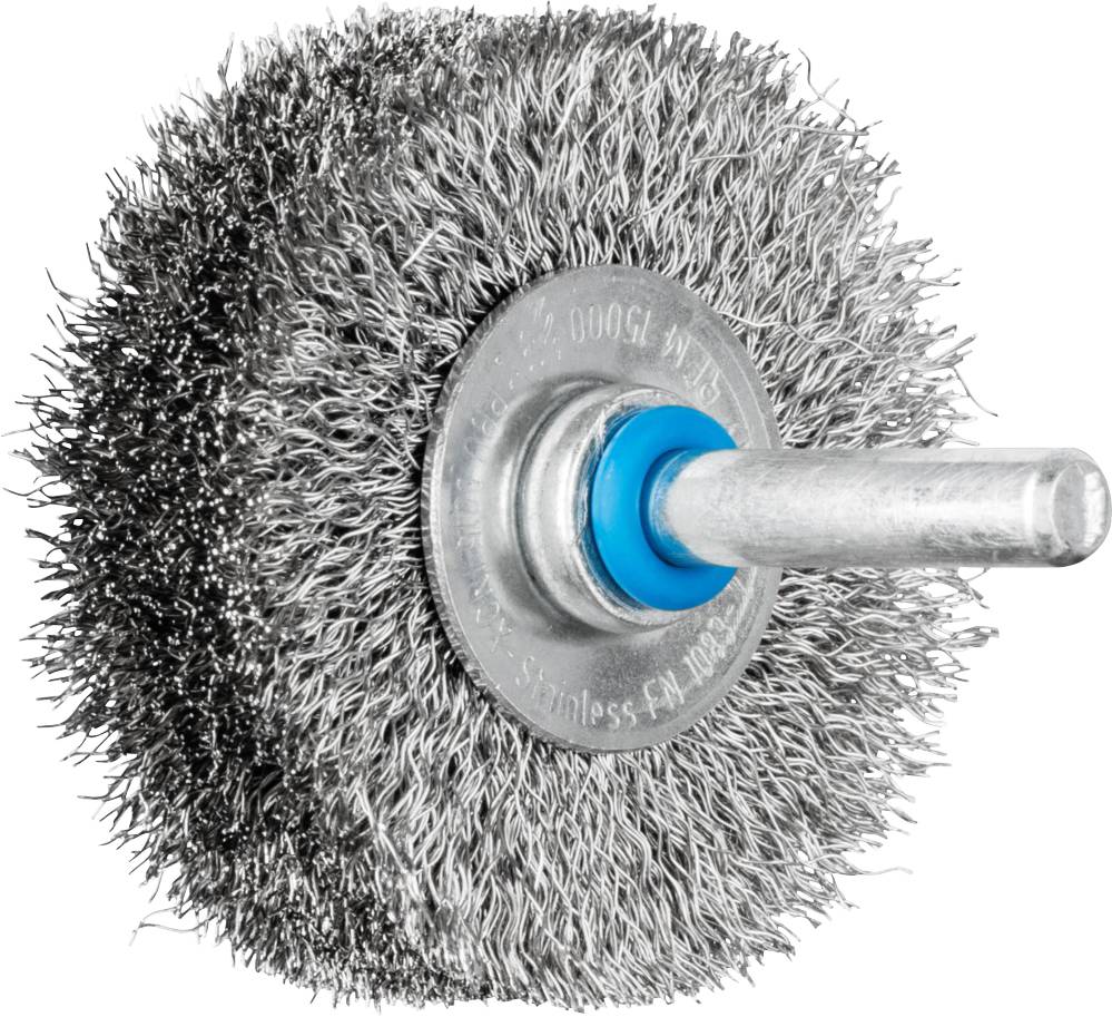 Кругла щітка PFERD TOOLS POS гофрована RBU Ø 50 x 15 мм хвостовик 6 мм дріт з нержавіючої сталі Ø 0,20 POS RBU 5015/6 INOX 0,20 43