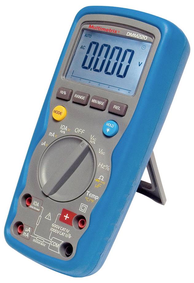 Цифровий мультиметр Multimetrix DMM 220 P06231411, CAT III 1000 В, CAT IV 600 В, змінний/постійний струм, заводське калібрування (
