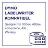 Kompatybilne z drukarkami DYMO LabelWriter. Odpowiednie dla serii 300, 400, 450, 4XL, Wireless. [symbol rolki etykiet]