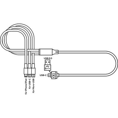 Smrter Kabel do ładowania USB USB 2.0 Złącze męskie USB-A, Złącze męskie USB-C®, Złącze męskie Lightning, Złącze męskie -9
