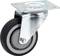 Rolka obrotowa z szarym kołem, metalowym wspornikiem i otworami montażowymi, odpowiednia do przemieszczania mebli lub urządzeń.