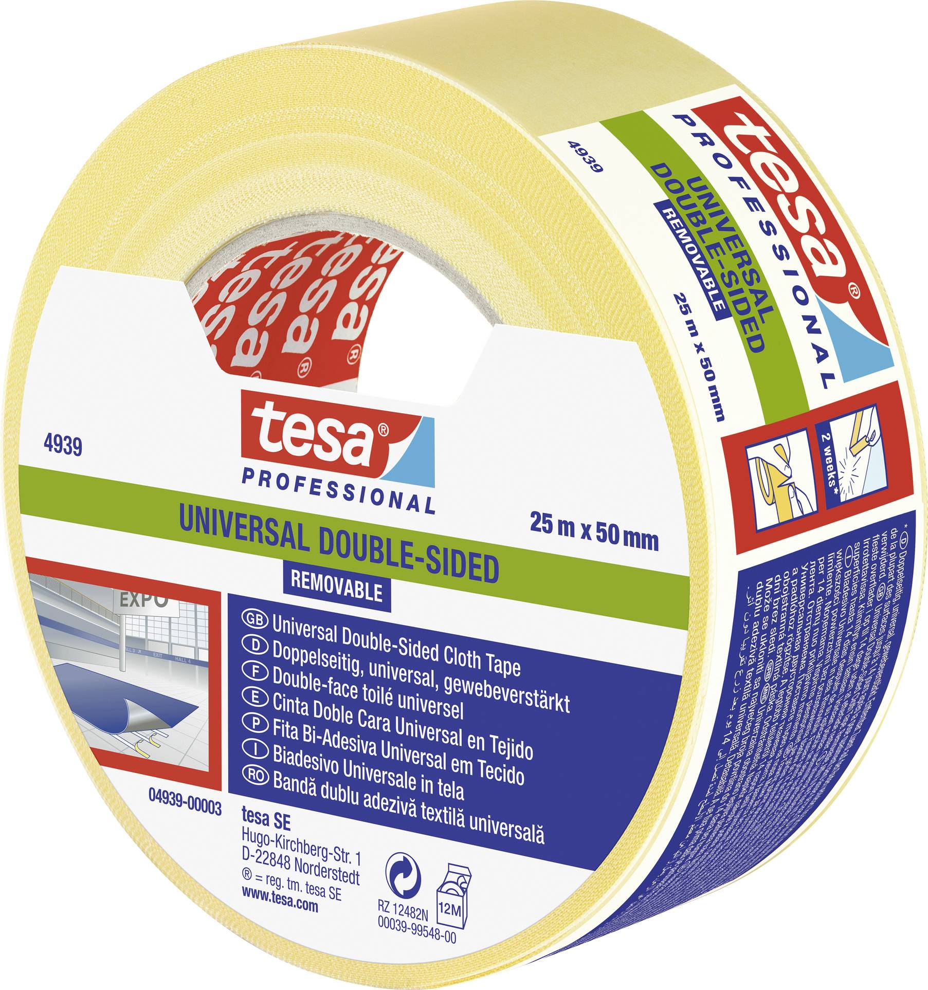 Килимова стрічка tesa tesa® Professional 04939-00003-11 УНІВЕРСАЛЬНА ЗНІМНА (Д x Ш) 25 м x 50 мм 25 м 1 шт.