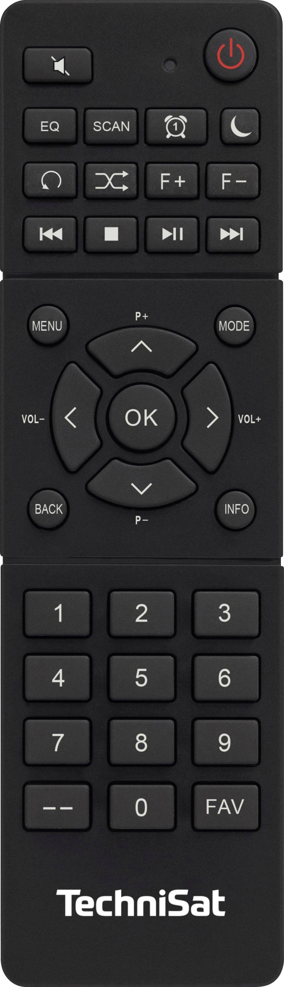 Радіоприймач TechniSat DIGITRADIO 10 C DAB+, метрові хвилі (VHF) з пультом дистанційного керування, функція будильника, чорний, ср