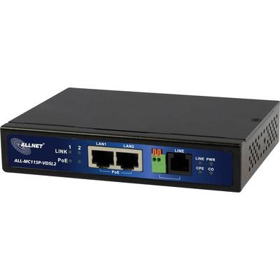 Przedłużacz sieciowy Allnet ALL-MC115PVDSL2 Slave Modem 2 przewodowa Zasięg (maks.): 1000 m 1 szt.