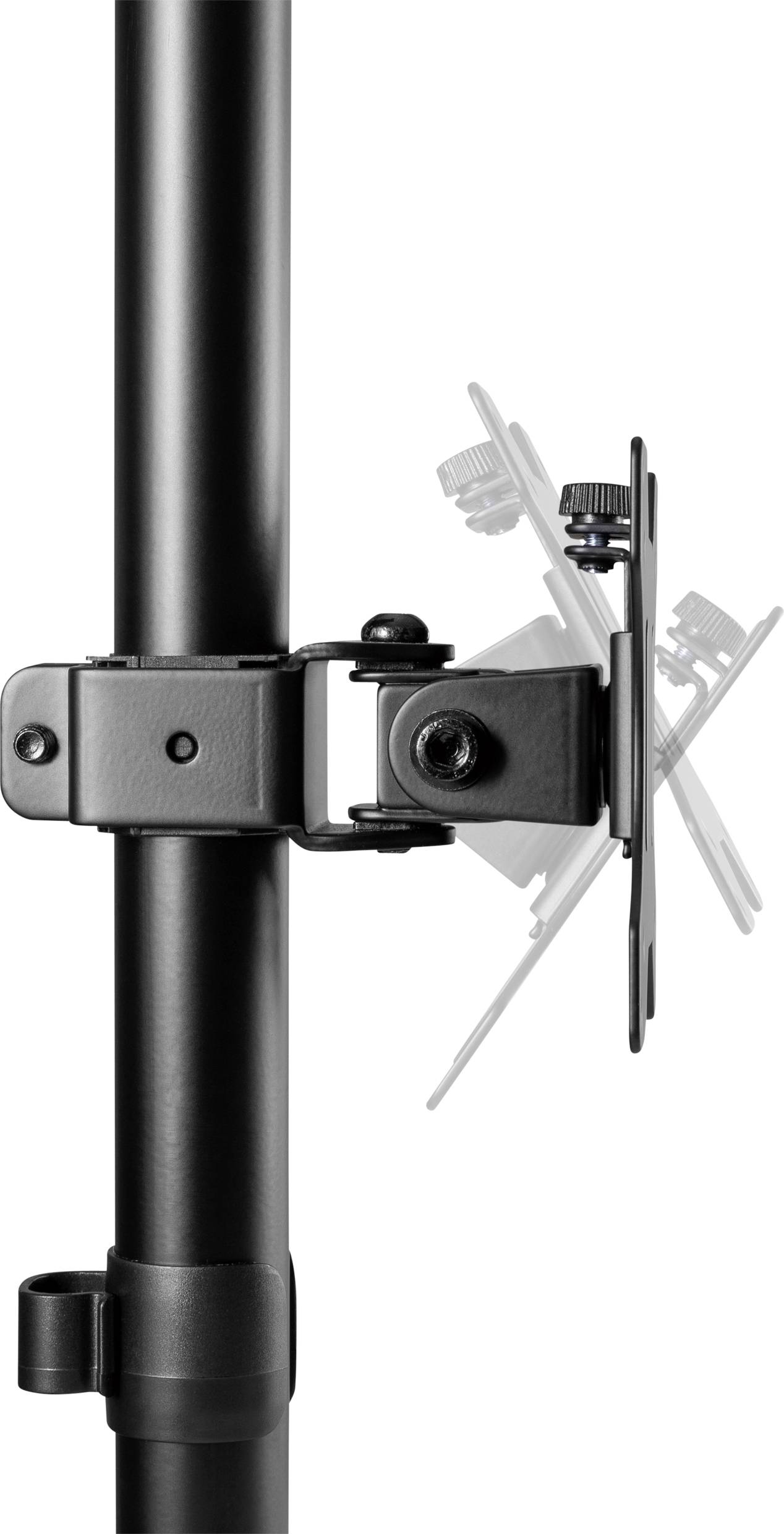 Uchwyt do statywu z regulowaną głowicą, który może służyć do mocowania akcesoriów.