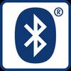 Logo Bluetooth, stylizowany symbol 'B' w kolorze niebieskim na białym tle, oznaczony zarejestrowanym znakiem towarowym 'R' w prawym górnym rogu.