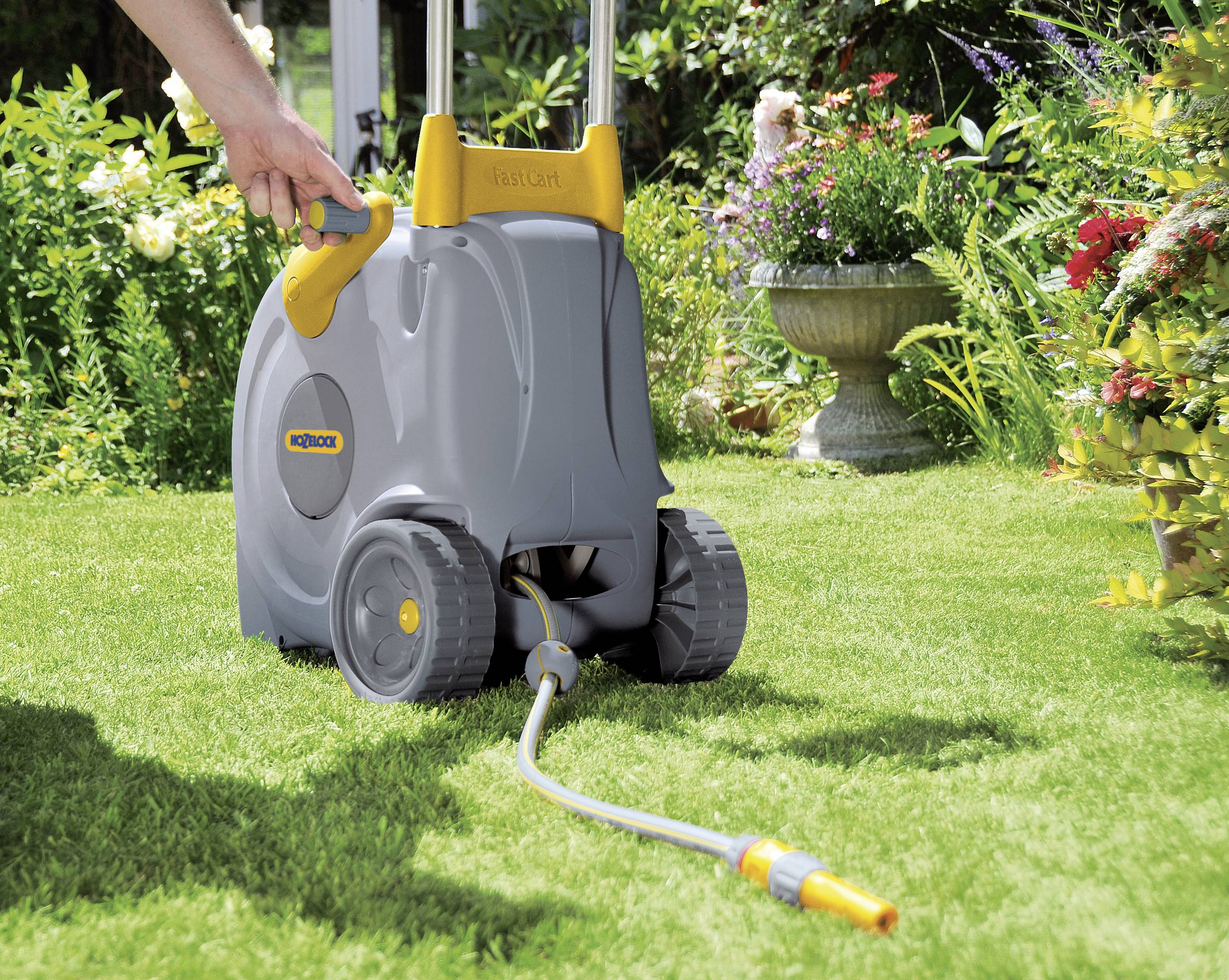 Hozelock 2450R0000 Schlauchwagen Fast Cart mit 40 м Schlauch Котушка для шланга 40 м 1 шт. сірий, жовтий