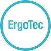 Obraz przedstawia okrągłe, turkusowe logo z napisem 'ErgoTec' pośrodku, otoczone okrągłą obwódką.