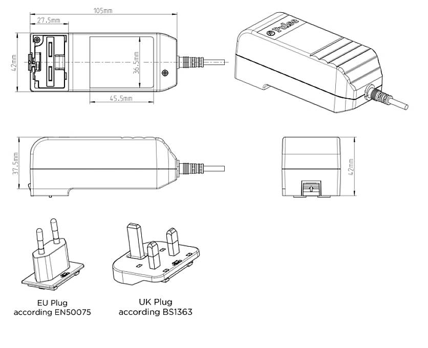 Блок живлення постійної напруги Egston E2CFMW3 30 1,25 A 30 Вт
