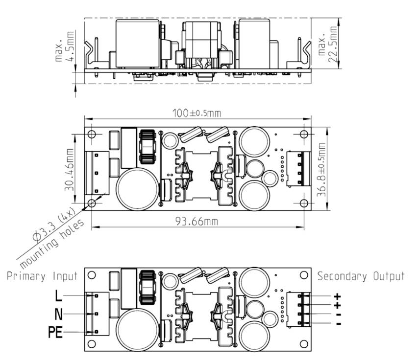 Модуль живлення змінного/постійного струму Egston 003920512, відкрита рама, 12 В/постійного струму, 2,5 А, 30 Вт