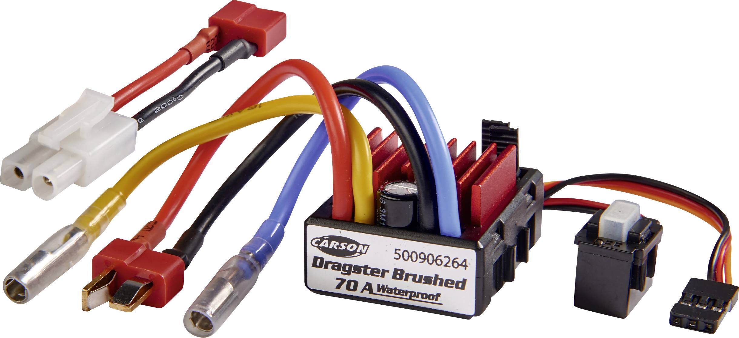 Щітковий регулятор швидкості, для моделей автомобілів Carson Modellsport Dragster Brushed 70A, 1 шт.