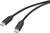 Czarny kabel USB-C z dwoma wtyczkami, typowy do przesyłania danych i ładowania urządzeń elektronicznych.