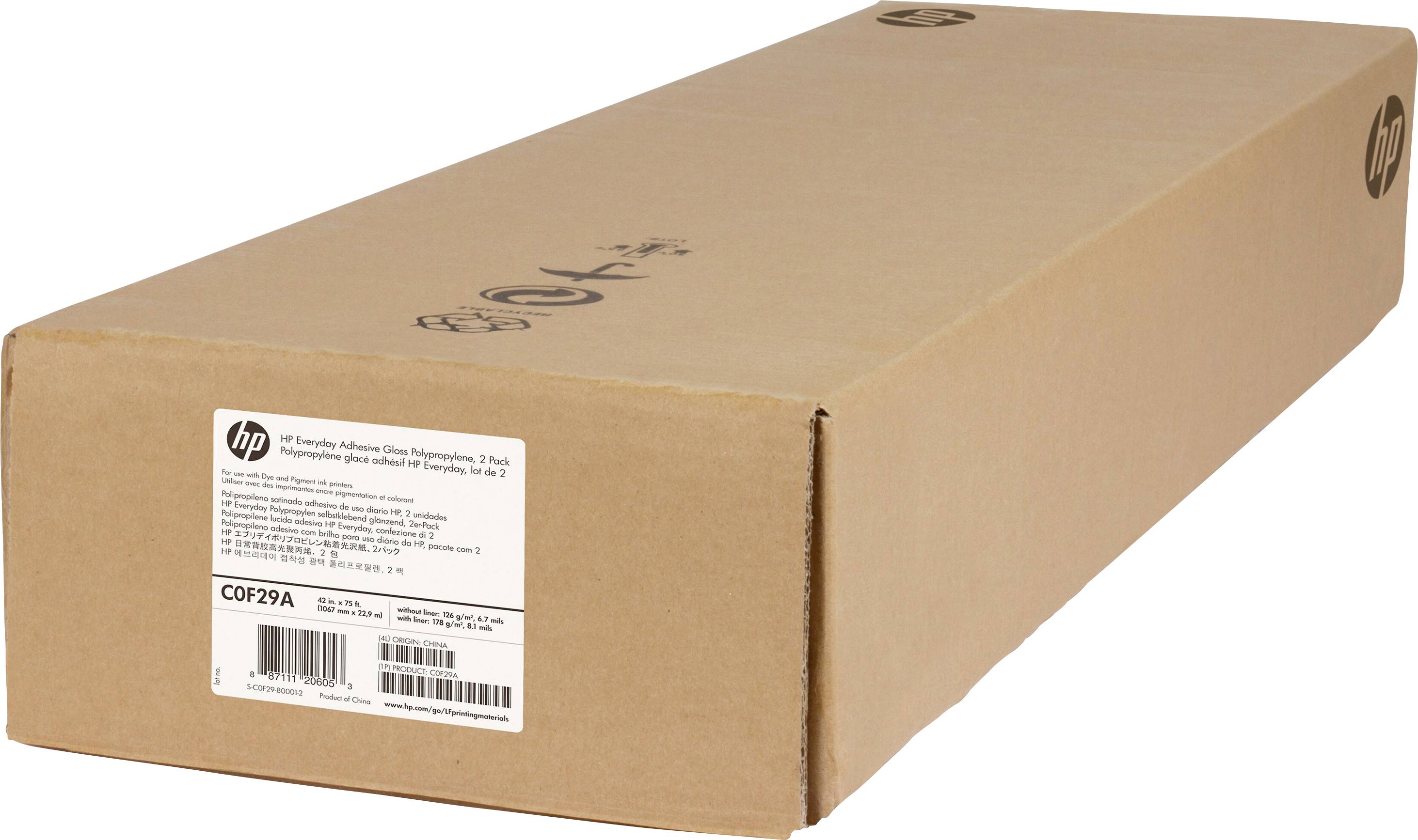 HP Everyday Adhesive Gloss 2CPX062735R9999 Klej - polipropylen - Rolle 106.7 cm x 22.9 m 2 szt.