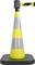 Żółto-szary stożek kierunkowy z wysuwaną żółto-czarną taśmą. Używany do wygradzania lub oznaczania stref.