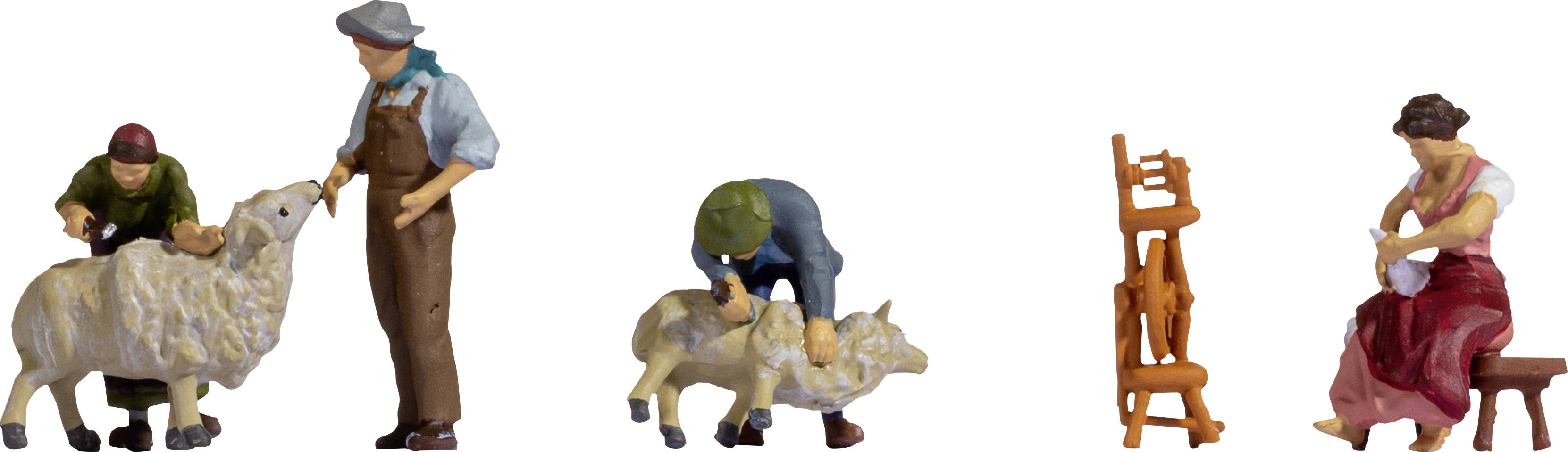 NOCH H0 Стрижка овець, пофарбованих, стоячи, сидячи