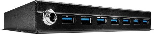 LINDY 43128 USB-Hub 7 Portów USB-A USB 3.0 5 GBit/s  czarny 7 Port USB 3.0 Metall Hub