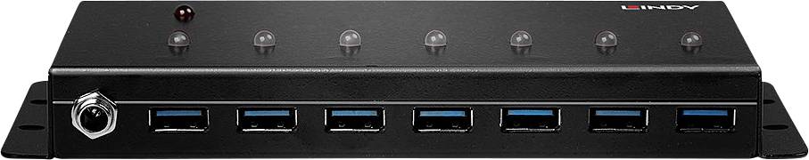 Hub USB z ośmioma portami USB, odpowiedni do podłączenia wielu urządzeń.