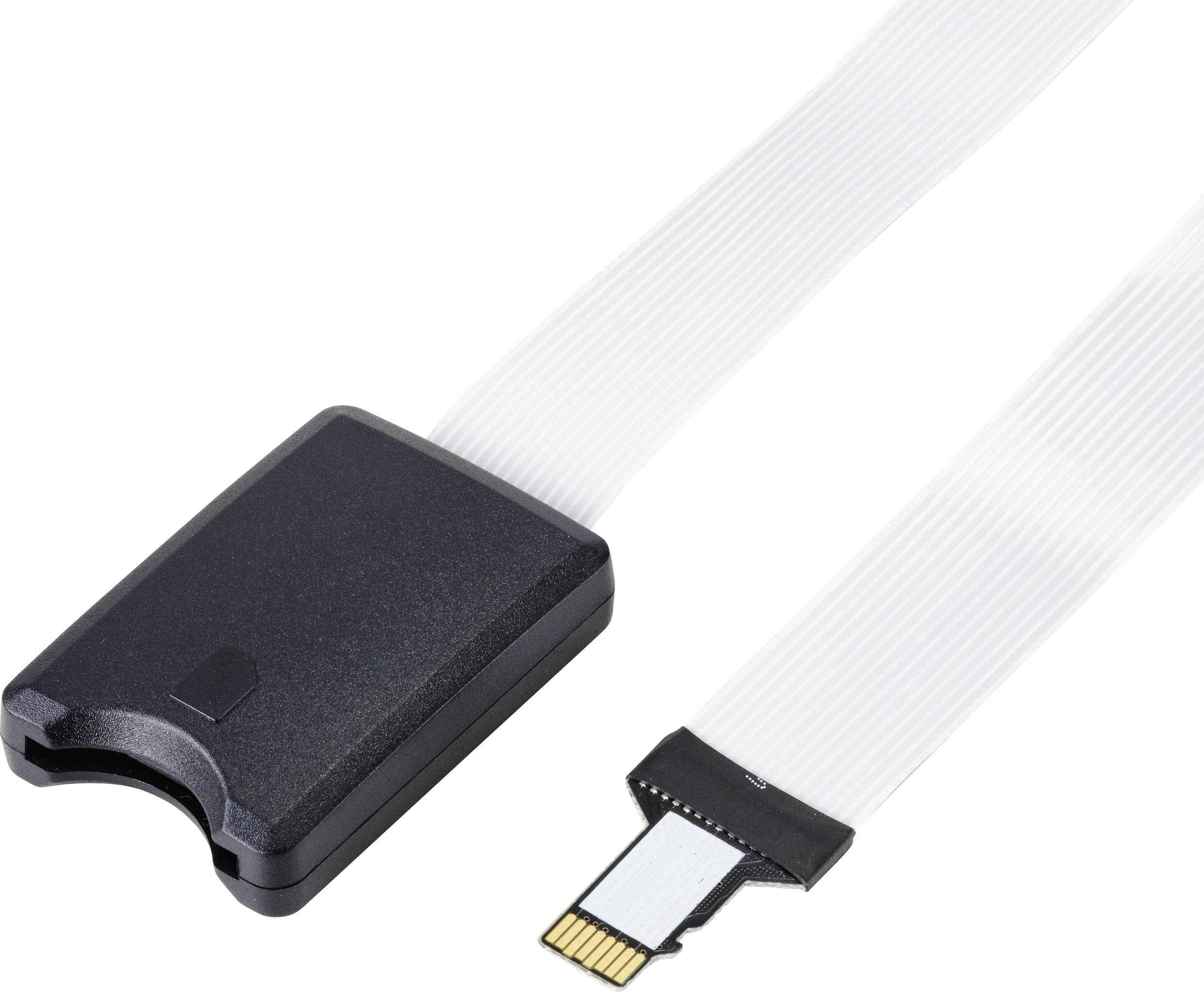 Adapter z przewodem taśmowym i interfejsem karty SD. Odpowiedni do podłączania kart SD do urządzeń z innymi gniazdami.