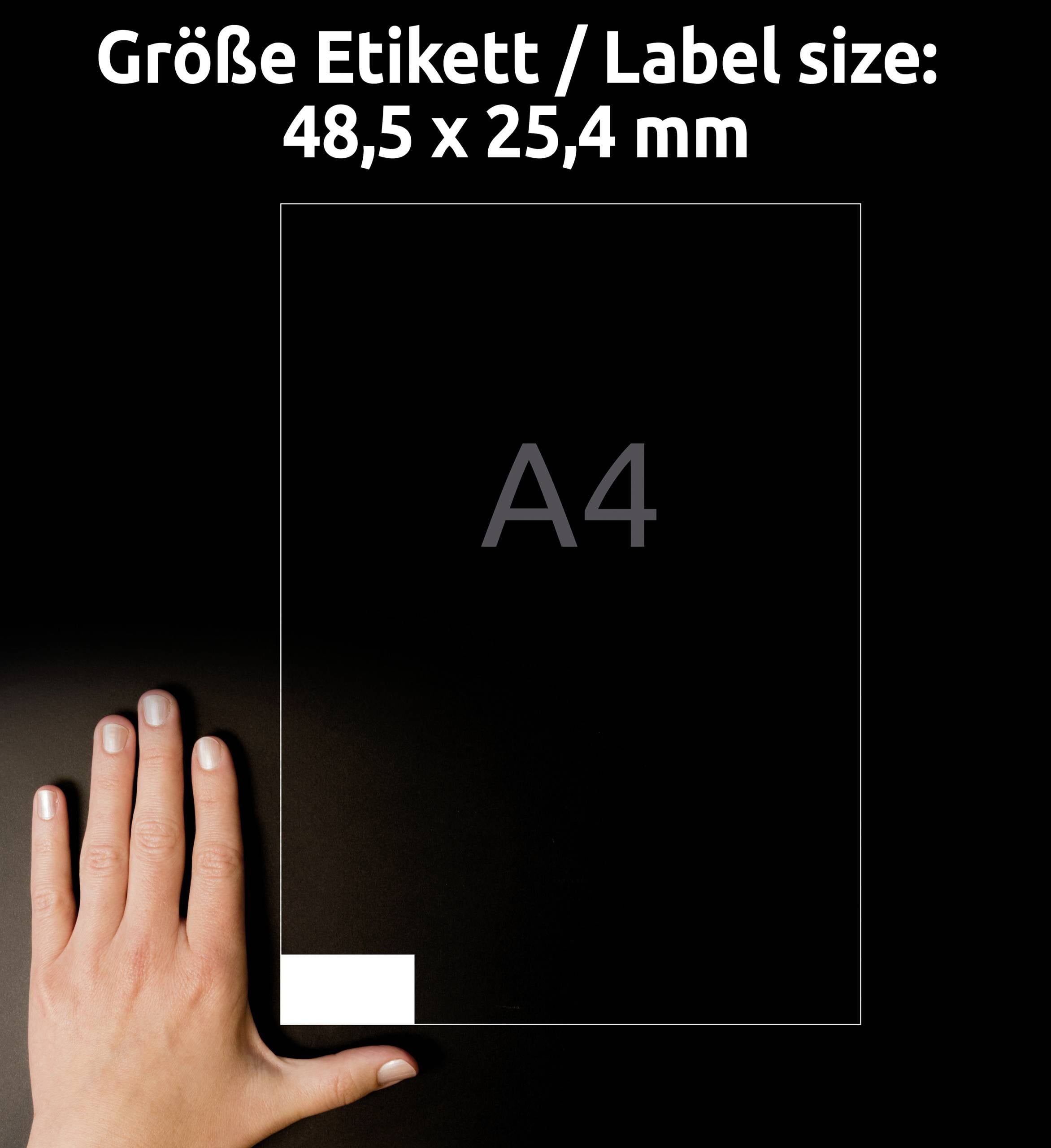 Avery-Zweckform 3657-200 Etykieta uniwersalna 48.5 x 25.4 mm Papier biały 8800 szt. Trwały Drukarka Laserowa, kolorowa-6