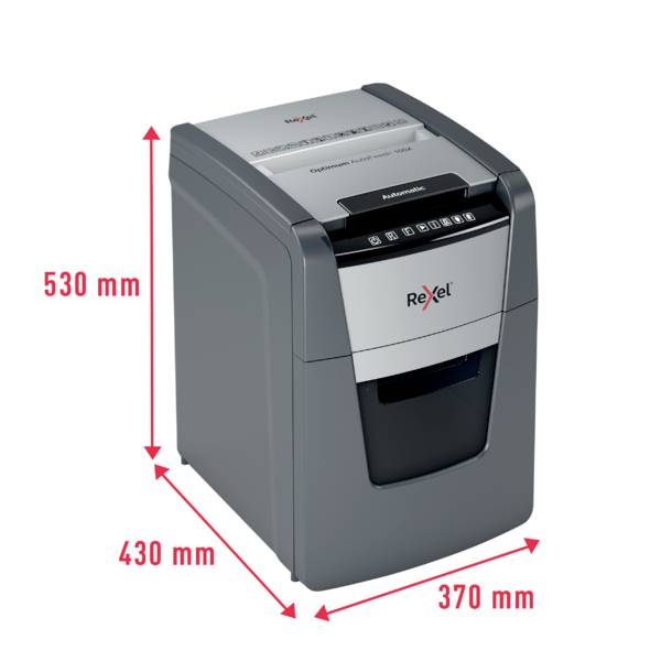 Rexel Optimum AutoFeed+ 100X Niszczarka 100 ark. Mikronacięcia 4 x 28 mm P-4 34 l Niszczy także spinacze do papieru, zsz-8