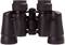 Czarna lornetka z centralnym kółkiem fokalizacyjnym i obudową pokrytą gumą, idealna do aktywności na świeżym powietrzu oraz obserwacji ptaków.
