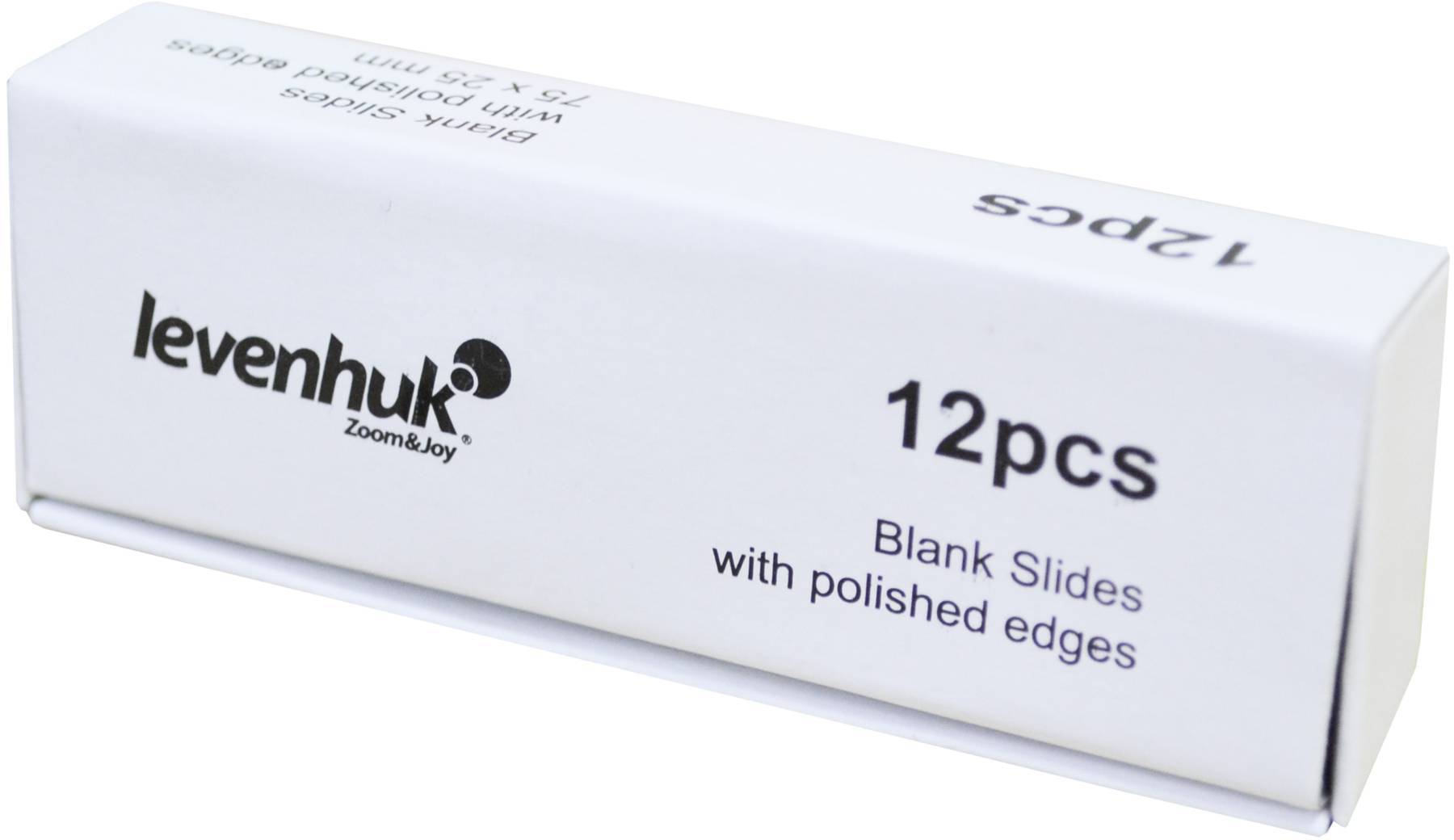 '12 sztuk pustych szkiełek podstawowych Levenhuk z polerowanymi krawędziami'