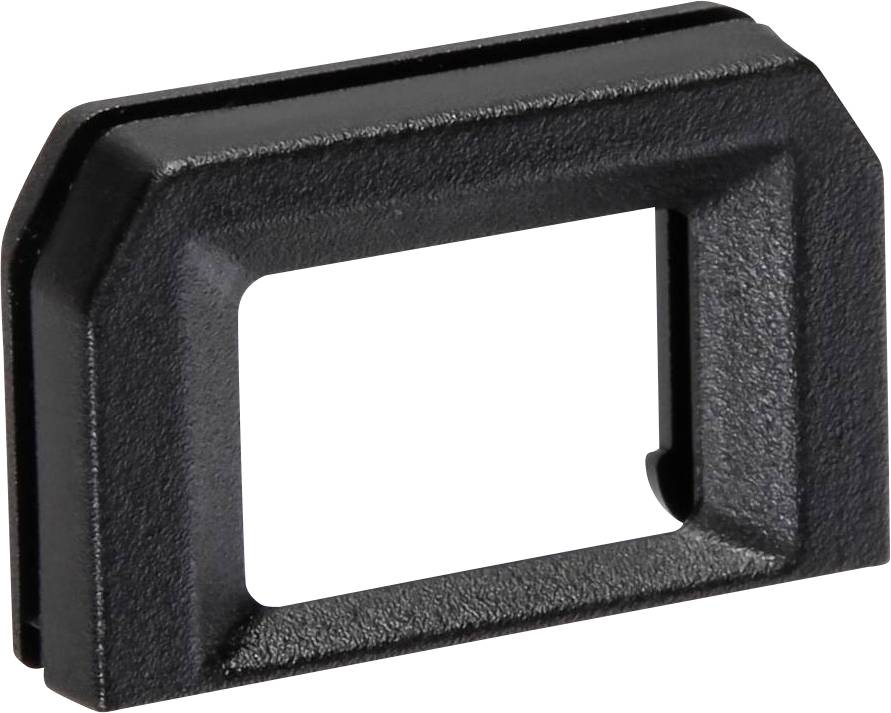 Plastikowa osłona wizjera aparatu, prostokątna z otwartą przestrzenią środkową, w kolorze czarnym, służąca do ochrony wizjera przed kurzem.