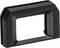 Plastikowa osłona wizjera aparatu, prostokątna z otwartą przestrzenią środkową, w kolorze czarnym, służąca do ochrony wizjera przed kurzem.