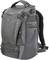 Duży, szary plecak z wieloma komorami i uchwytami, odpowiedni do podróży lub aktywności na świeżym powietrzu.