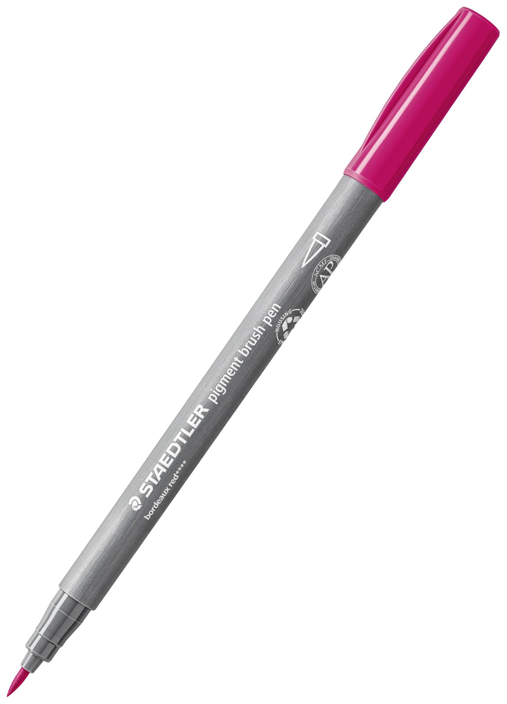 Пігментний пензель-ручка Staedtler Nature Colour 371 C12-3, багатоколірна тонка лайнерка, натуральна, 12 шт.