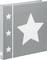 Szary album fotograficzny z dużą białą gwiazdą na okładce i trzema mniejszymi gwiazdami na brzegu.