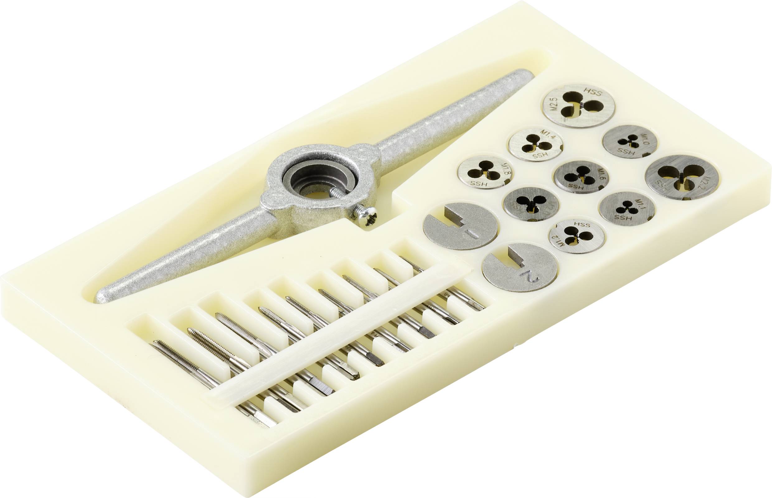 Набір різьбових насадок TOOLCRAFT TO-7106694 M1, M1.1, M1.2, M1.4, M1.6, M1.8, M2, M2.2, M2.5