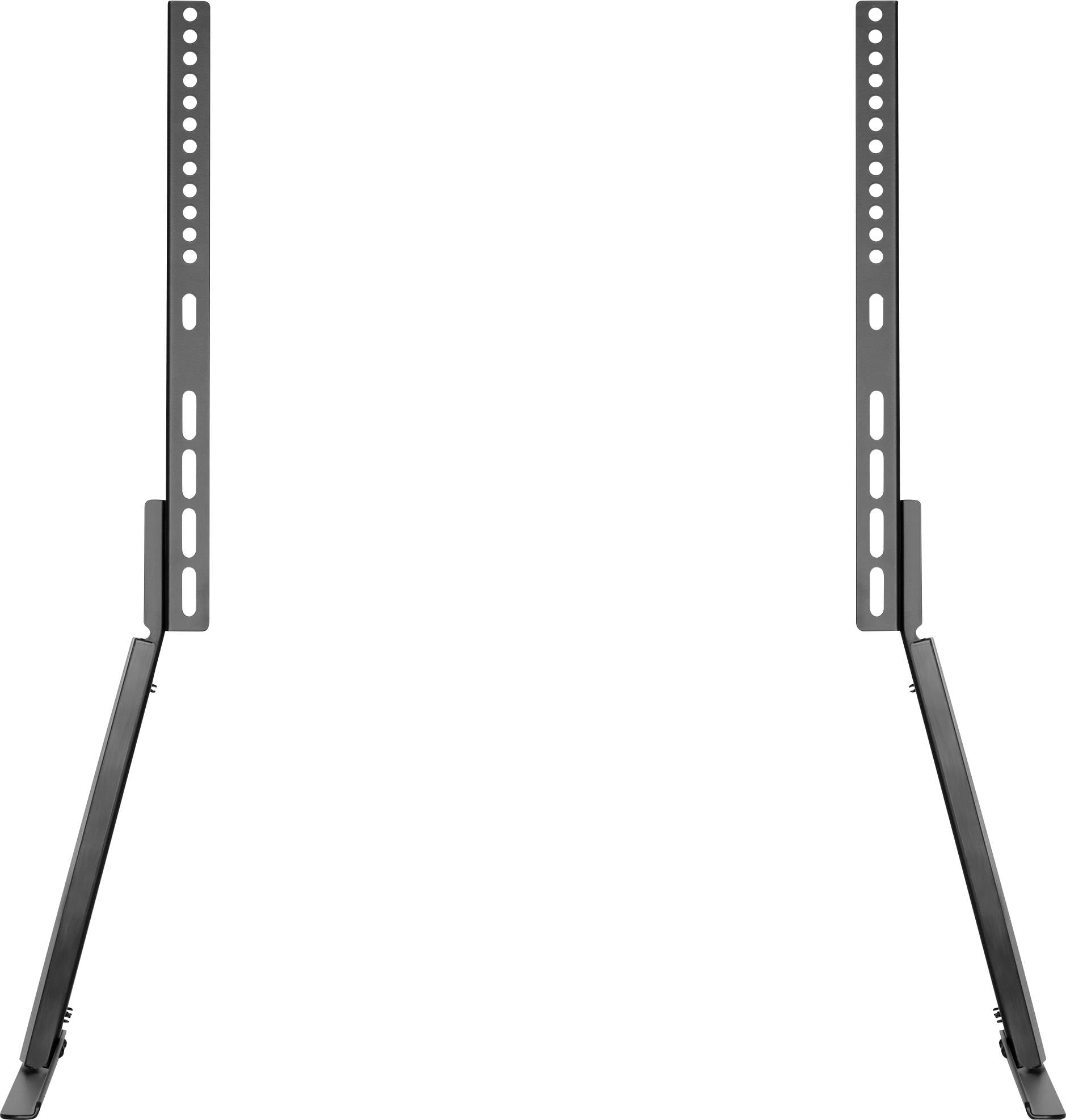 Dwie czarne metalowe uchwyty ustawione pionowo na białym tle, przeznaczone do podtrzymywania lub mocowania przedmiotów.