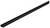 Czarny, długi, pałeczkowaty obiekt wykonany z tworzywa sztucznego lub metalu, prawdopodobnie będący częścią mebla lub konstrukcji.