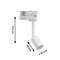 Biały, cylindryczny reflektor LED ze zmieniającą się pozycją głowicy. Wymiary: 35 mm średnicy, 147 mm wysokości, 48 mm zakresu obrotu.