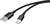 Czarny kabel USB z wtyczkami USB-A i USB-C, przeznaczony do przesyłania danych i ładowania urządzeń.