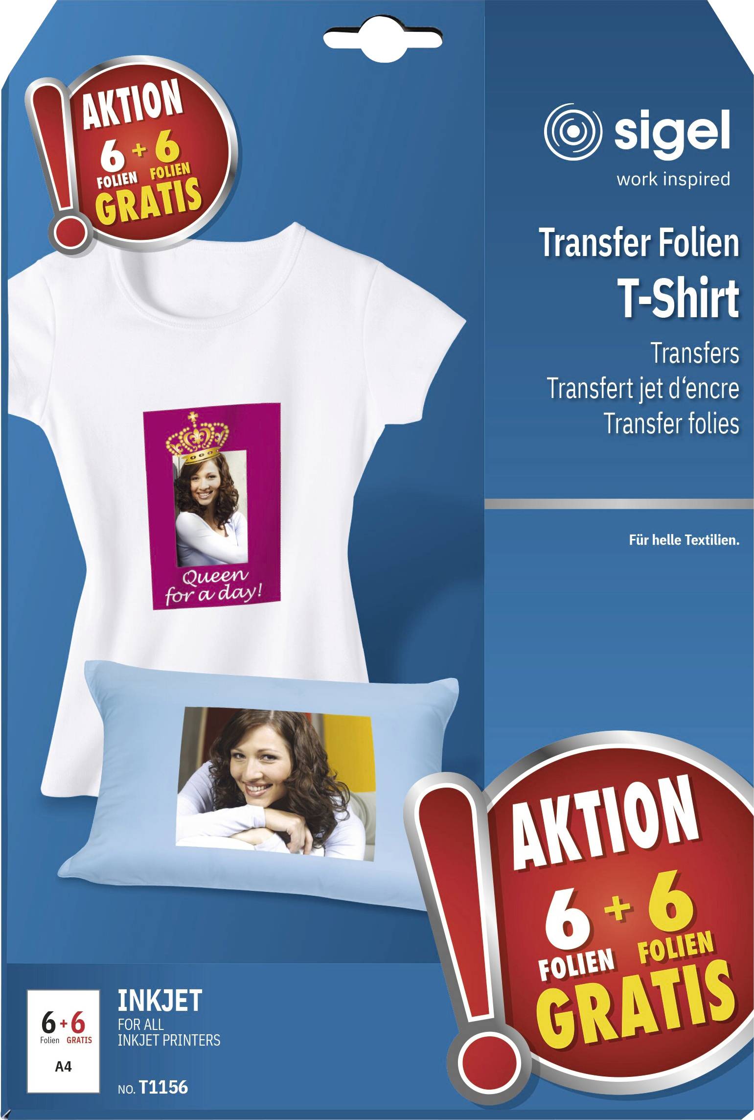 Sigel T1156 Folia transferowa do koszulek 197 g/m² 12 ark.
