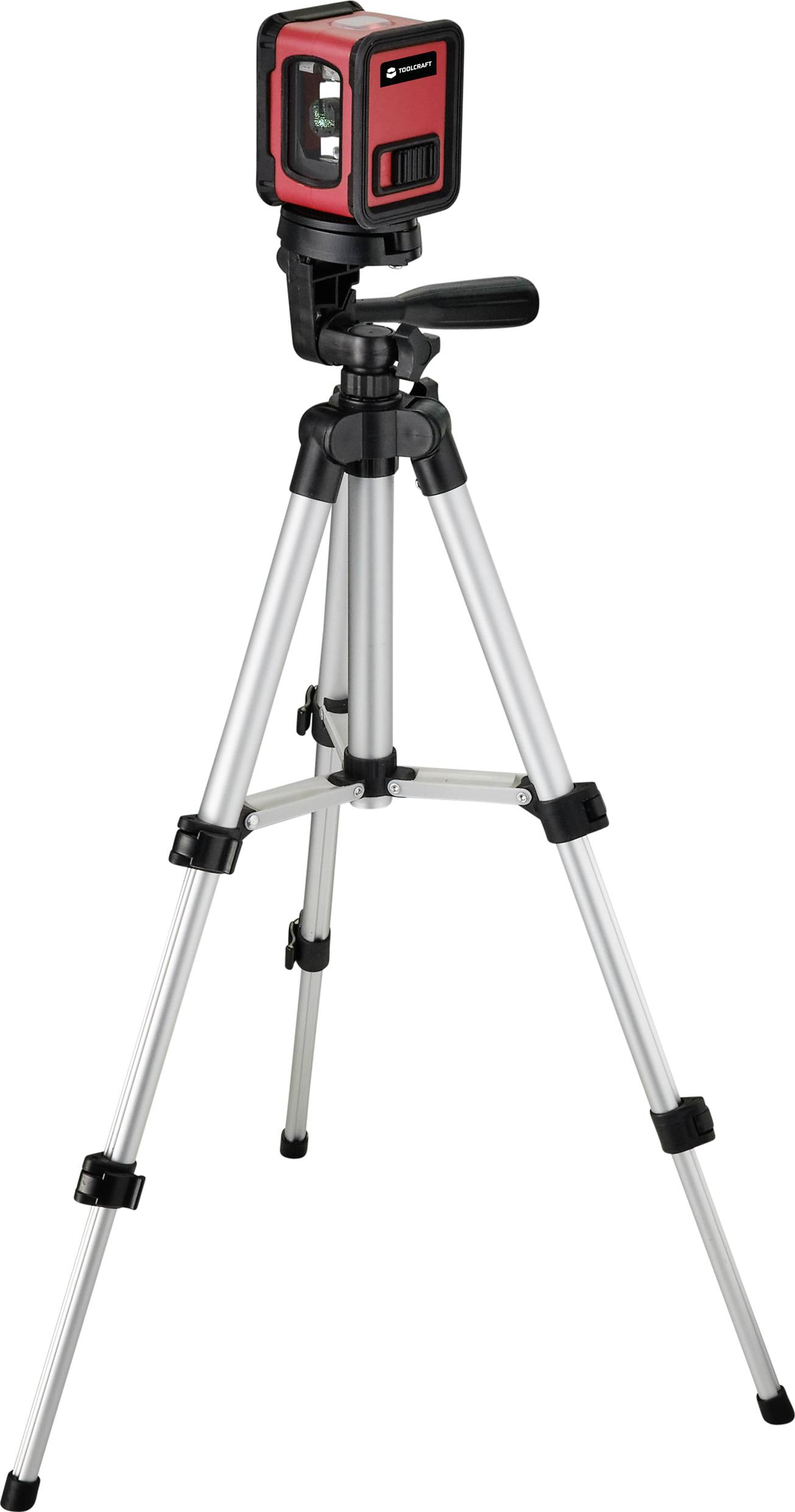 Laserowy niwelator na stabilnym statywie aluminiowym, odpowiedni do precyzyjnego wyznaczania poziomu w projektach budowlanych.