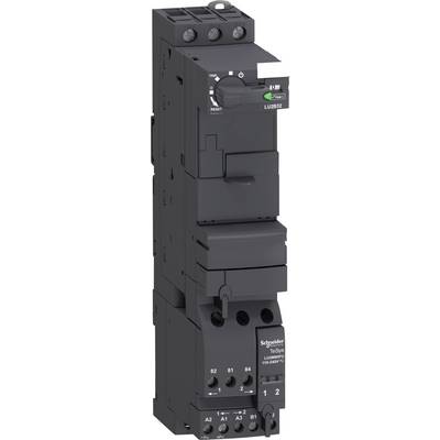 Element elektryczny, trójfazowy wyłącznik ochronny silnika firmy Schneider Electric, model LUCBX6BL, obudowa w kolorze czarnym z elementami sterującymi.