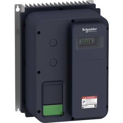 Ogranicznik prądu rozruchowego firmy Schneider Electric z cyfrowym wyświetlaczem i ostrzeżeniami, zamontowany na metalowym uchwycie.