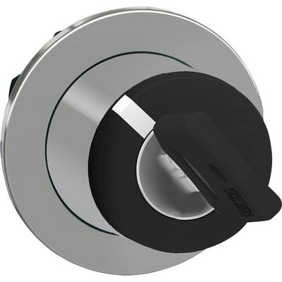 Metalowy przełącznik obrotowy w kolorze srebrnym i czarnym, prawdopodobnie przeznaczony do zastosowań przemysłowych.
