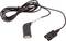 Kabel USB z wtyczką kątową i długim przewodem, odpowiednie do podłączenia do różnych urządzeń.