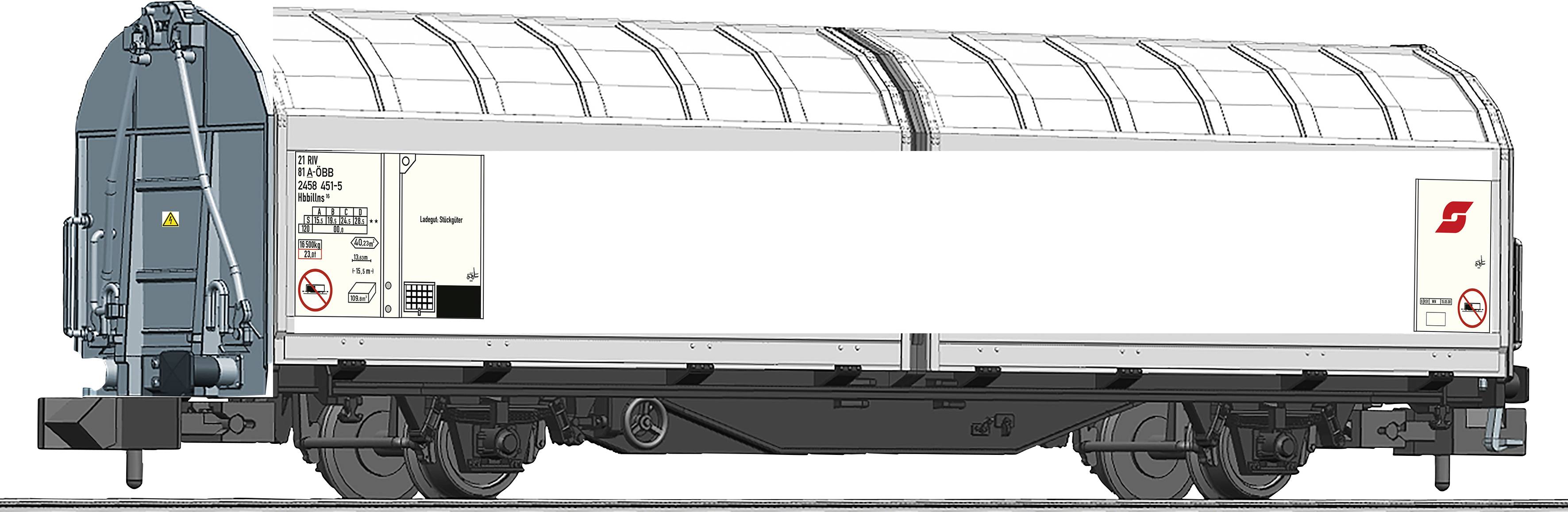 Wagon bagażowy Fleischmann 826252 Wagon z przesuwną ścianą N ÖBB
