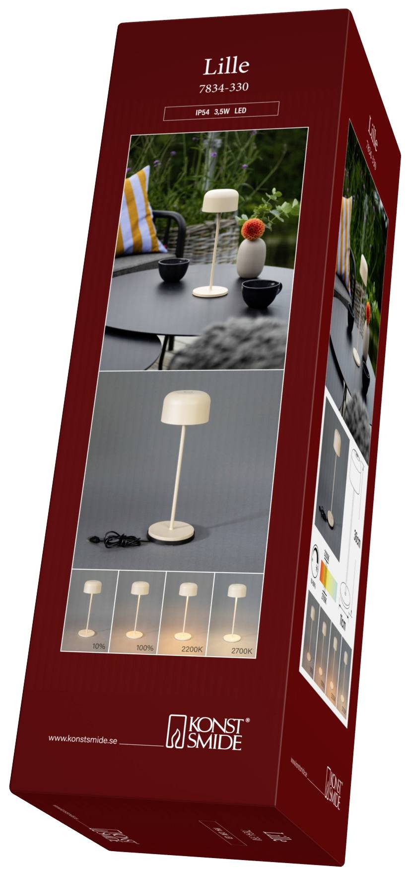 Настільна лампа Konstsmide Lille 7834-330 на батарейках, світлодіодна, 3,5 Вт, теплий білий колір, 150,00 лм