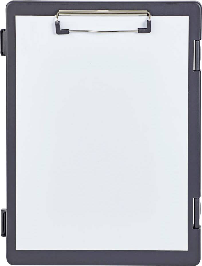 Pusta deska clipboard z białym papierem, gotowa na notatki lub rysunki.